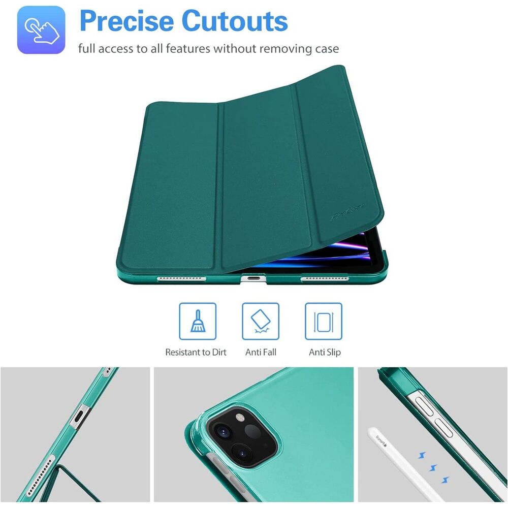 NEW ProCase Cover for iPad Pro 11 Inch Case translucent back Emerald Green